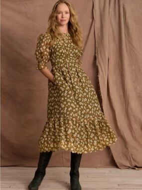 Tecovas x Kristopher Brock Floral Midi Dress | Medium | Pockets